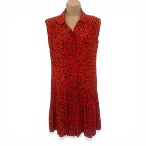French Connection Drop Waist Leopard Print Orange Women’s Dress Size US 0
